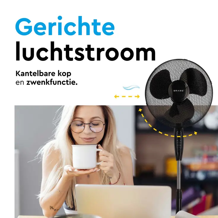 Statiefventilator met afstandsbediening - 40 cm