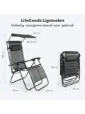 LifeGoods Opvouwbare Tuinstoelen - 2-pack