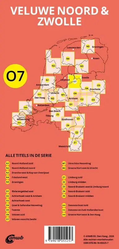 ANWB Fiets en wandelknooppuntenkaart O7 Veluwemeer noord & Zwolle