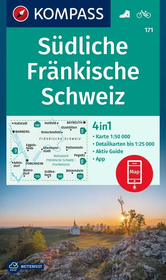 Wandelkaart WK171 Südliche Fränkische Schweiz