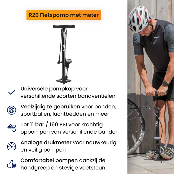 Fietspomp met Drukmeter - Vloerpomp