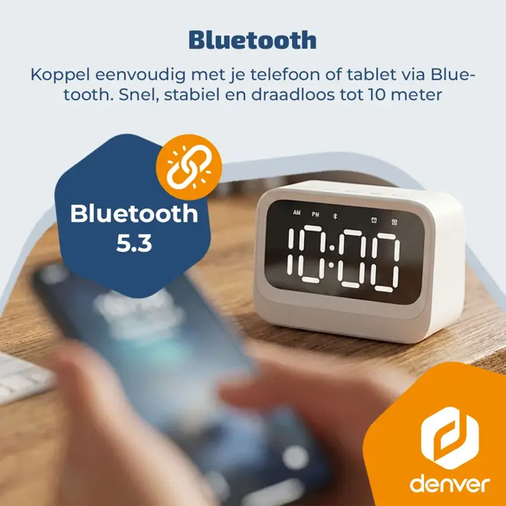 FM Klokradio Bluetooth Dual Alarm