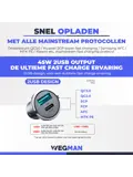 Wegman 45W Autolader USB C & USB A