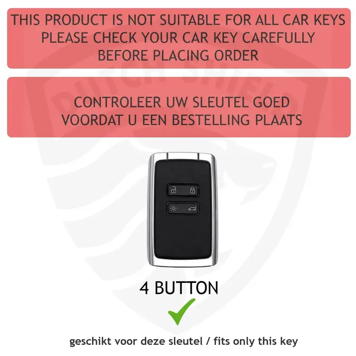 Aluminium Sleutelhoesje voor Renault zwart RNB