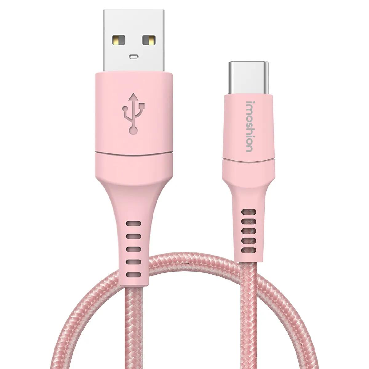 Imoshion  Braided USB-C naar USB kabel  Roze main product image