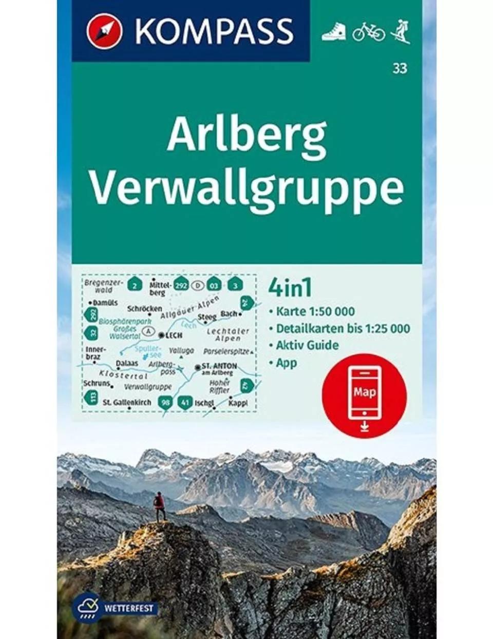 Kompass  wandelkaart 33 Arlberg Verwallgruppe main product image