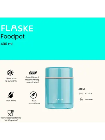 FLASKE  400ML  Herbruikbare Voedselcontainer