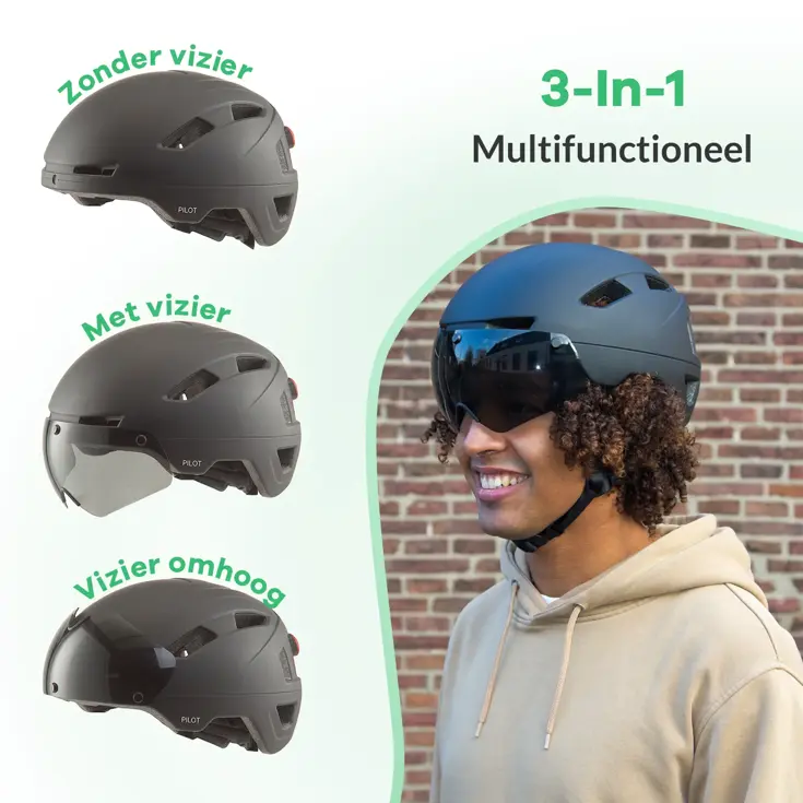 PILOT Fietshelm – automatisch vizier