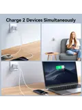 2-Poort Adapter USB/USB-C - Wit