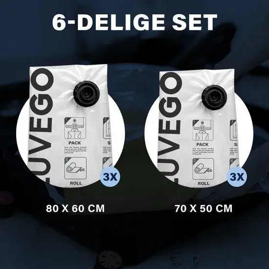 Vacuümzakken voor Kleding - 6-Pack