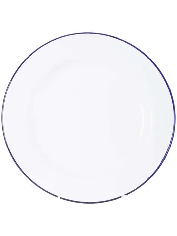 Servies Emaille 6 Stuks Wit/Blauw