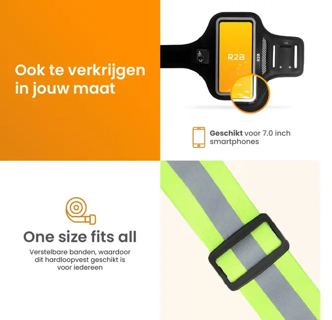 R2B Hardloopvest oplaadbaar + Sportarmband