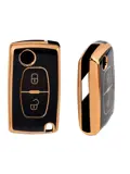 TPU Sleutelhoesje voor Peugeot goud D2