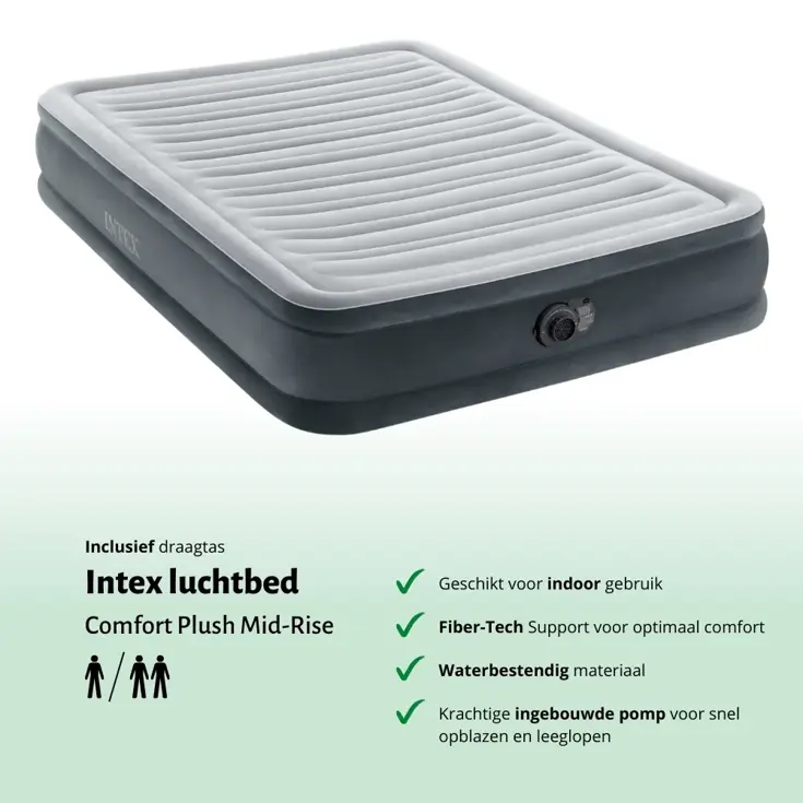 Luchtbed - Intex - 2P - 137x191 + Pomp