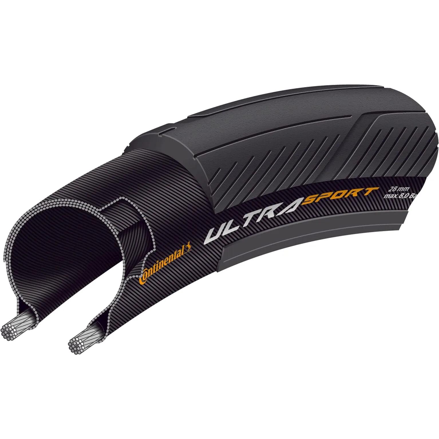 Continental  btb Ultra Sport 700 x 28 zw vouw  Zwart main product image