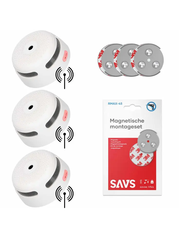 XS01-W Draadloos koppelbare rookmelder 3-pack