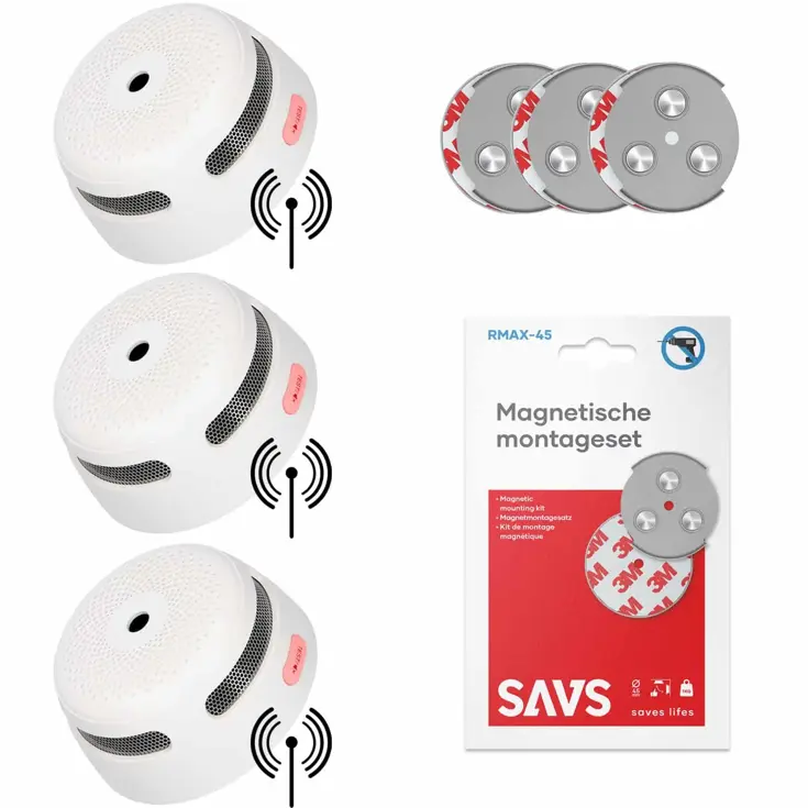 XS01-W Draadloos koppelbare rookmelder 3-pack