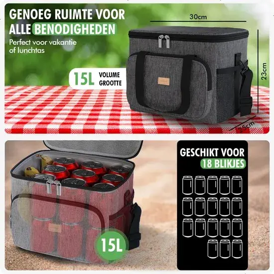 Koeltas 15L Zwart