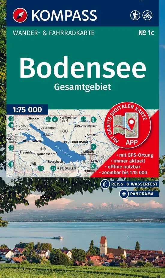 Wandelkaart WK1c Bodensee Gesamt