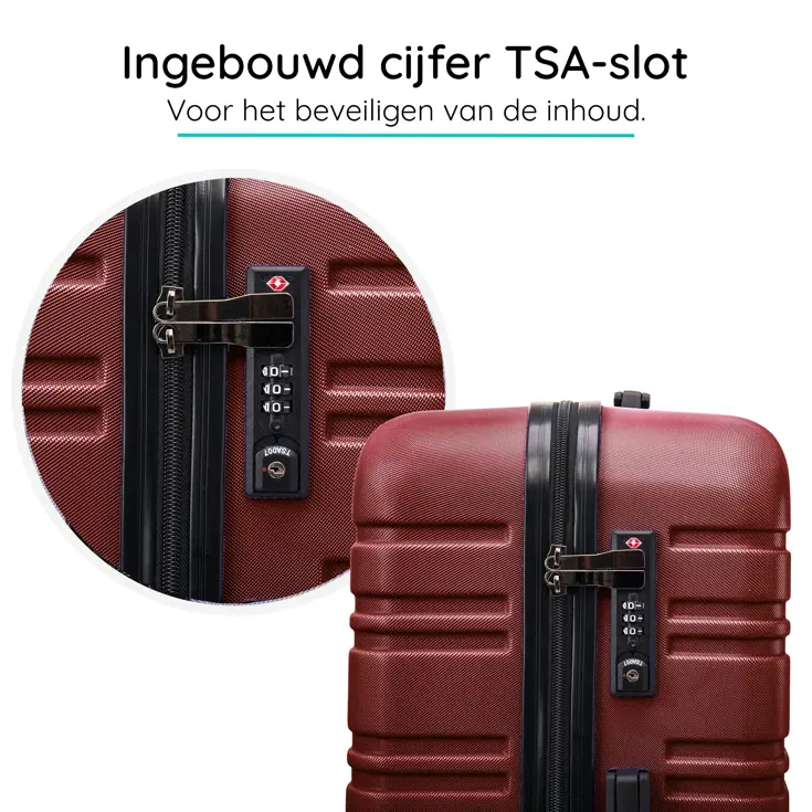 Reiskoffer L ABS 95L met TSA-slot en 360° wielen