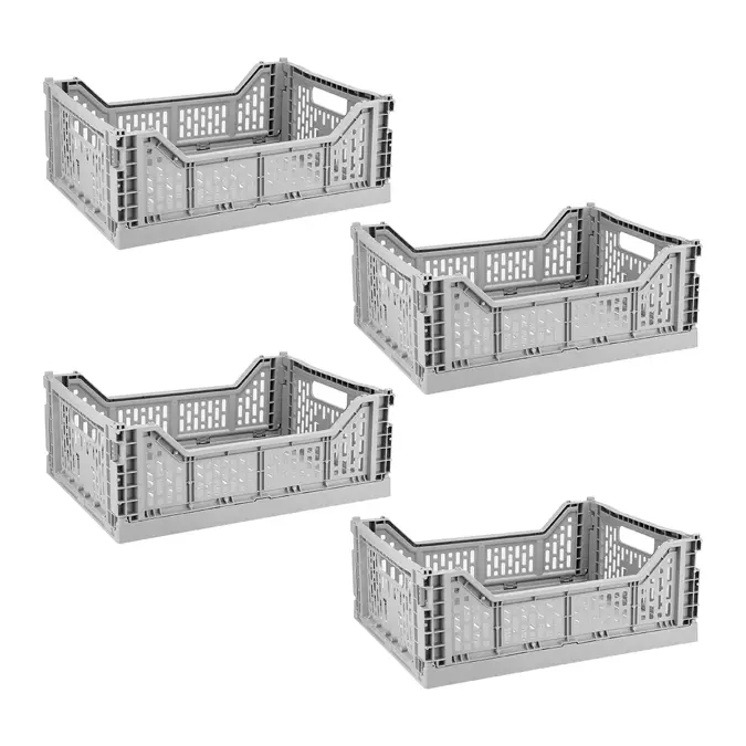Basic - Vouwkrat - 15L - 4-delig - Grijs