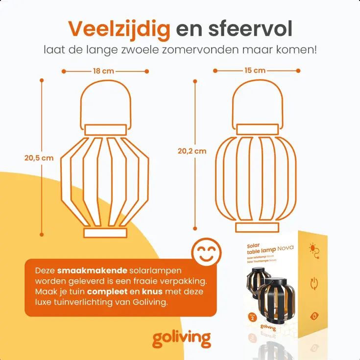 Solar Tafellamp Nova – 2 Stuks - LED