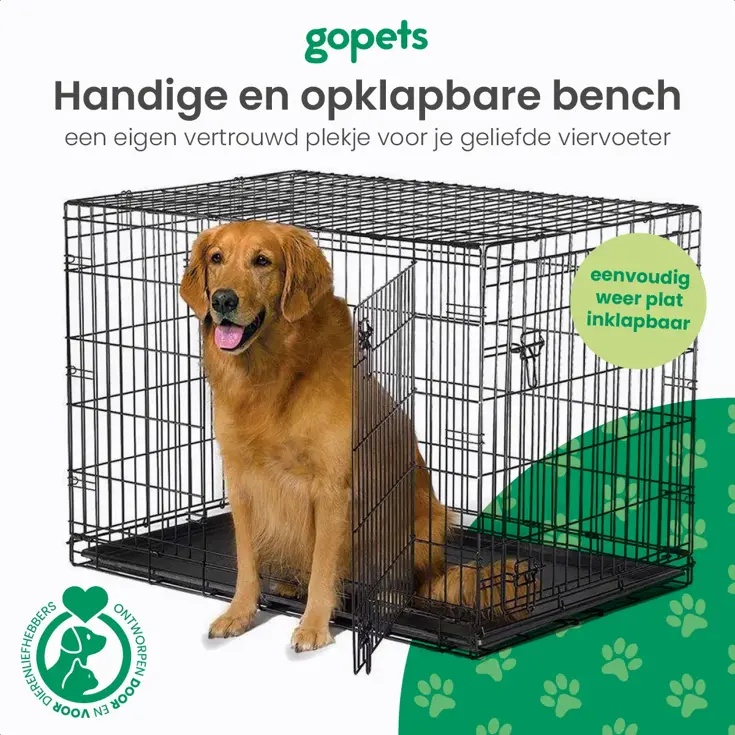 Hondenbench M - Incl. Plaid - 2 Deuren