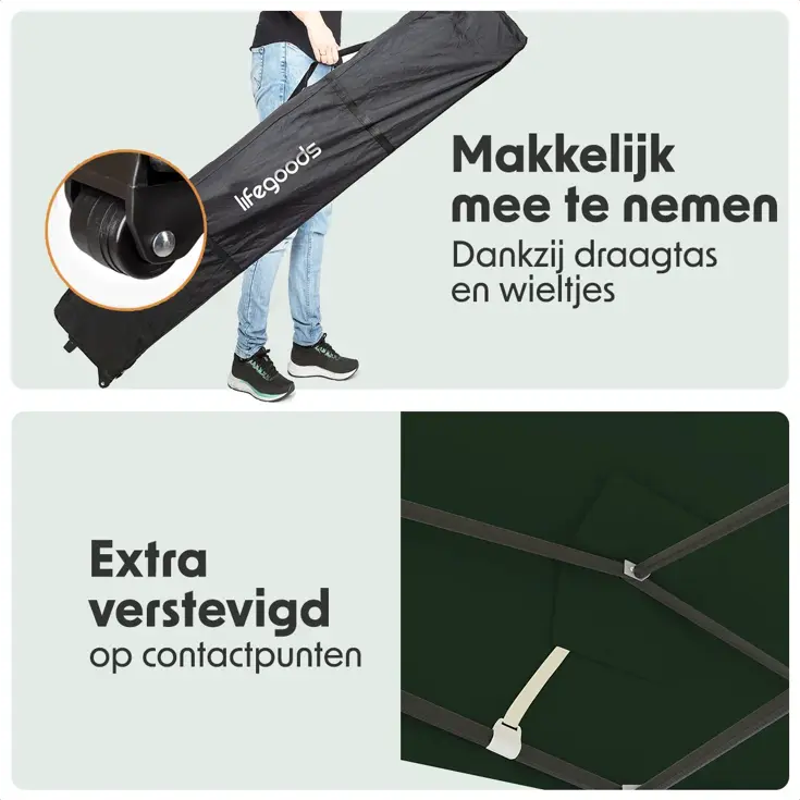 Partytent – 3x3 m – Easy-Up – Donkergroen