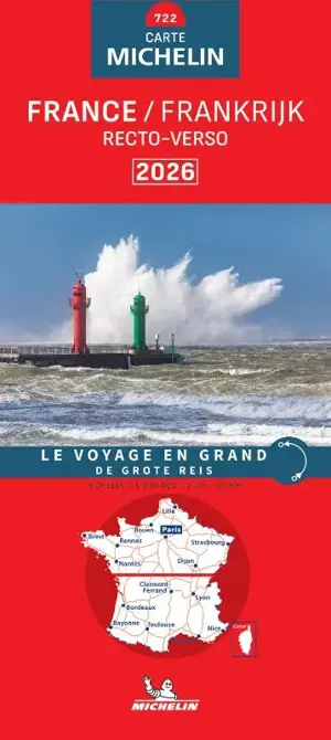 Michelin wegenkaart 722 Frankrijk 2-zijdig 2026