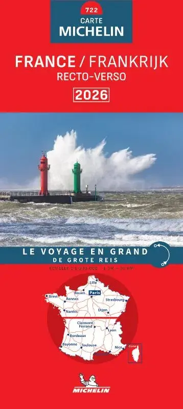 Michelin wegenkaart 722 Frankrijk 2-zijdig 2026