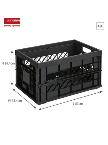 Square vouwkrat Heavy Duty 45L antraciet