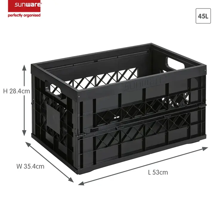 Square vouwkrat Heavy Duty 45L antraciet