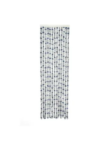 Chenille Streep grijs/blauw 56x185
