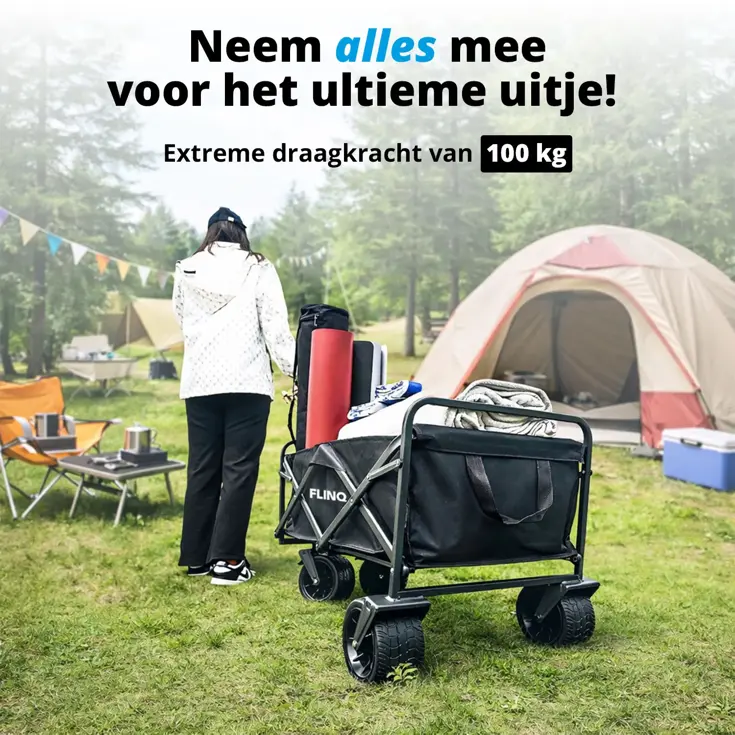 Bolderkar - 100L - 100KG - Zwart