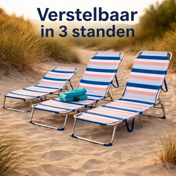 Strandset 3-Delig – stoel + ligbed + Koeltas