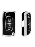 TPU Sleutelhoesje voor Peugeot zwart D2