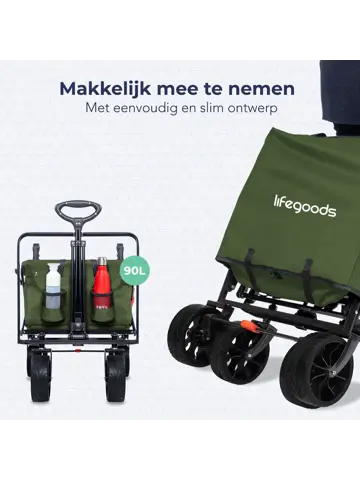 LifeGoods Bolderkar - Tot 120KG - 90L