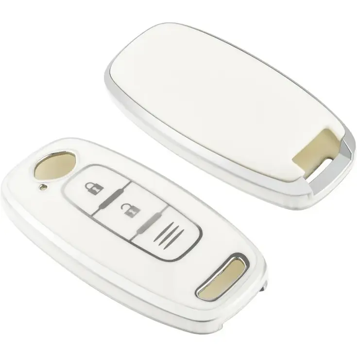 TPU Sleutelhoesje voor Nissan wit D2