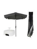 Parasol Grijs Ø3m Met Voet En Hoes
