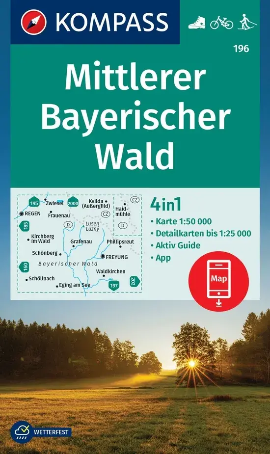 Wandelkaart WK196 Mittlerer Bayerischer Wald