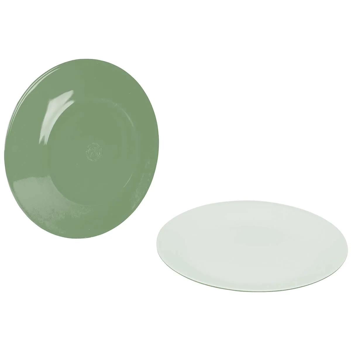 Bo-camp  Dinerbord Two-Tone Melamine 4 Stuks  Groen