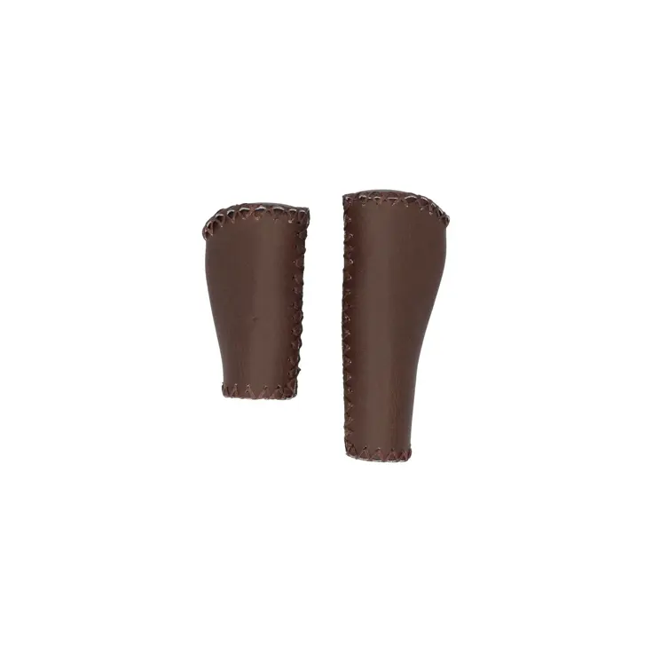 Ergonomische leren handvatten 135/92mm bruin