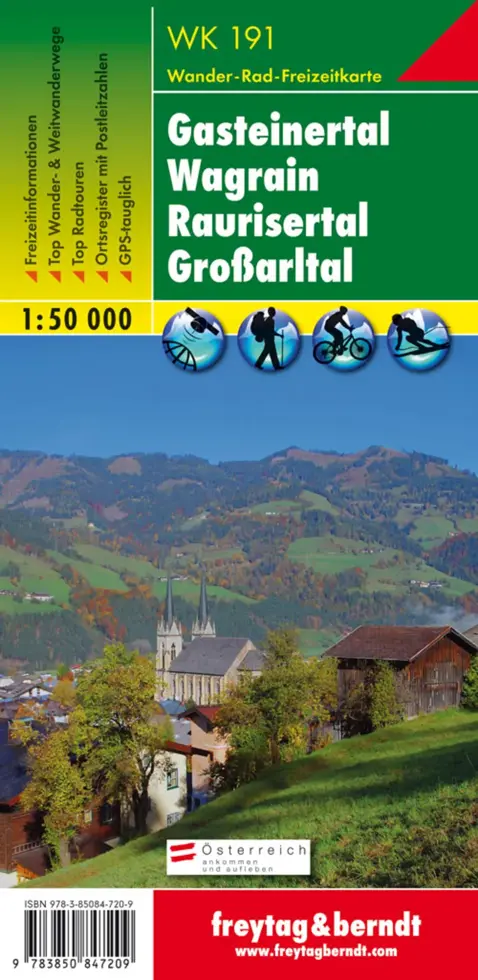 Wandelkaart WK191 Gasteiner Tal - Wagrain