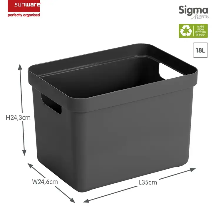 Sigma home - Opbergbox - 18L - 4-delig
