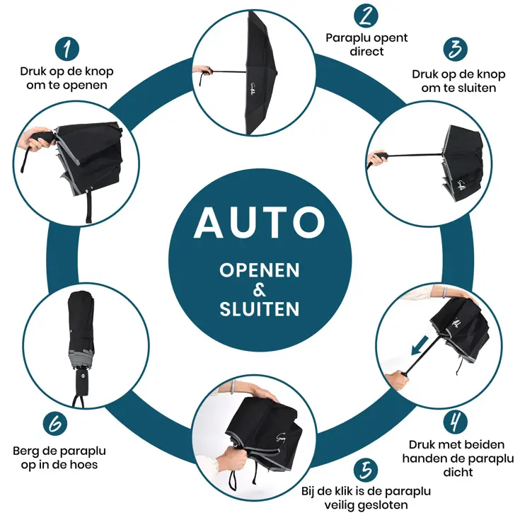 Stormparaplu opvouwbaar - Dubbel doek