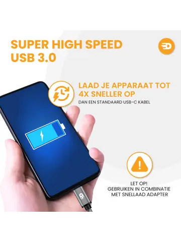 USB naar USB-C Kabel - 3 meter