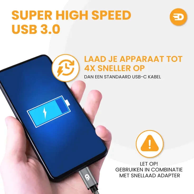 USB naar USB-C Kabel - 3 meter