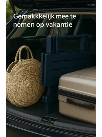 Inklapbare Bijzettafel zwart 43x45 cm