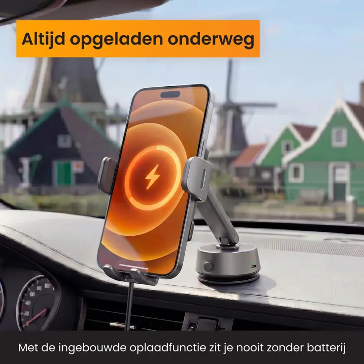 Auto Zuignap met Draadloze Oplader