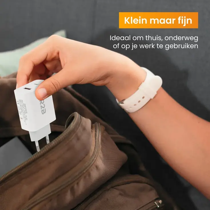 Krachtige 20W USB A & USB C Adapter Wit